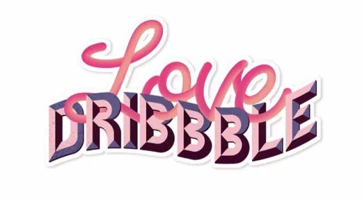 Sticker lettering «Love Dribbble»
